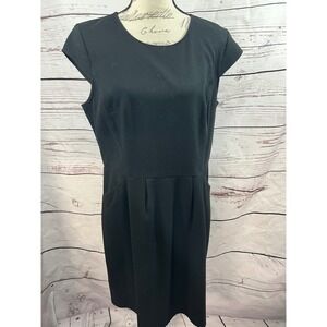 LOFT Black‎ Career Dress Sleeveless Pleated Knee Length Office Work Dress